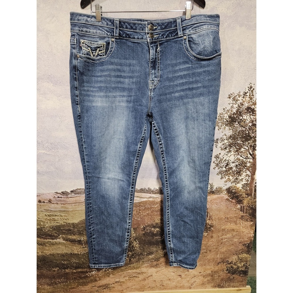 Vigoss Heritage Skinny Women's Blue Y2K Jeans Plus Size 22x28